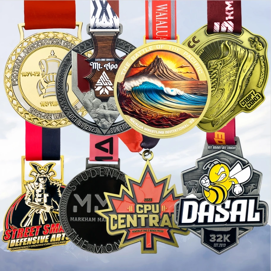 Design your own sport metal logo marathon running finisher alloy Zinc custom medal design