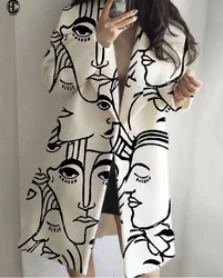 2022 famous brand design luxuries turn-down collar tassel long lady jacket blocking plaid loose cardigan woolen coats