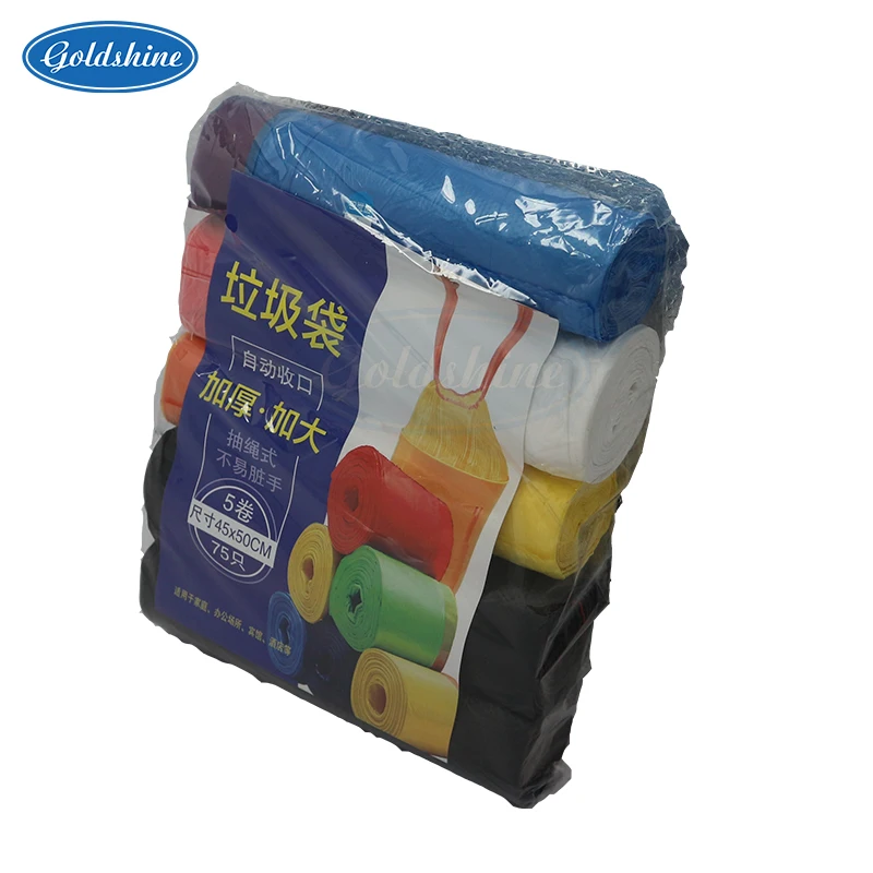 Drawstring Rubbish Bags Bin Can Liner 5 13 30 39 Gallon Garbage Plastic Bag With Own Logo