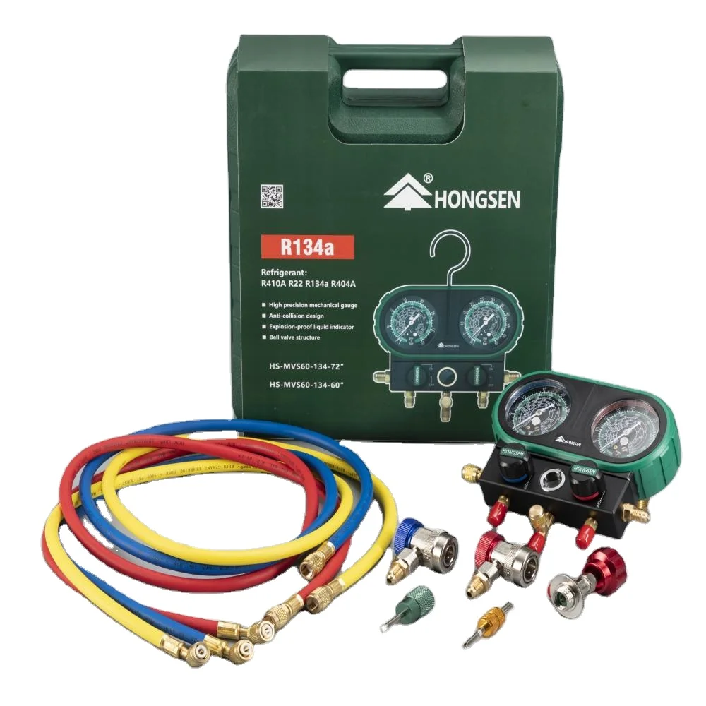 Hongsen HS-MVS60-101A Manifold Gauge Set with High precision refrigerant gauge