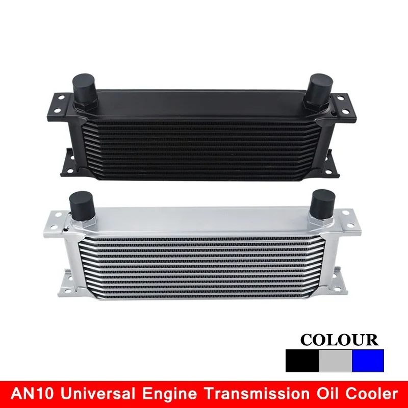 Высококачественный Универсальный гоночный автомобиль черный серебристо-синий 10 ряд 16 пластина 19 ряд 30 ряд AN8 AN10 комплект маслоохладителя с адаптером