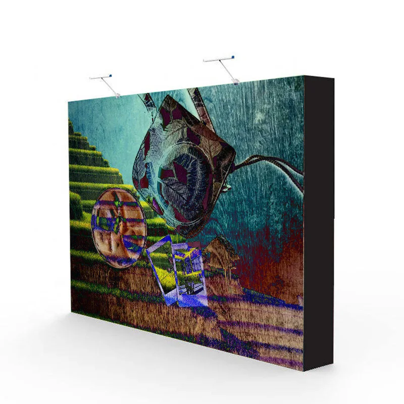 Custom Frameless Aluminum Fabric LED Light Box Wall-Mounted Advertising Poster Display Light Box