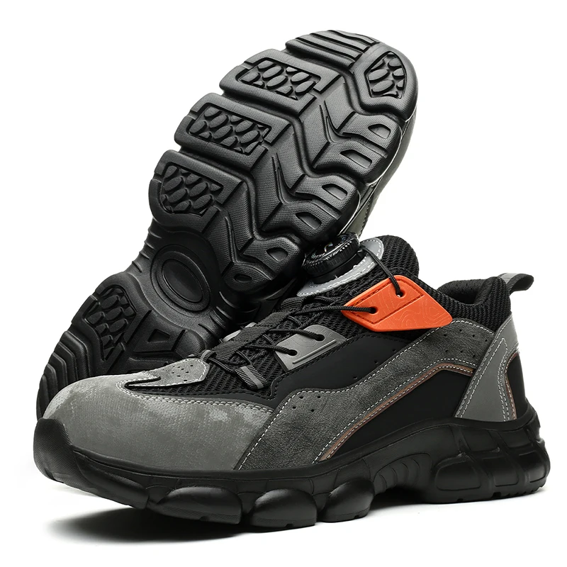 Sunland Shoes for Men Work Sneakers with Puncture Proof Insole Breathable Safety Shoes for Constr Comfortable Steel