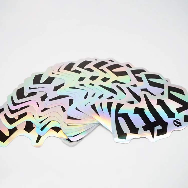 high quality waterproof die cut vinyl stickers label custom reflective holographic material stickers making