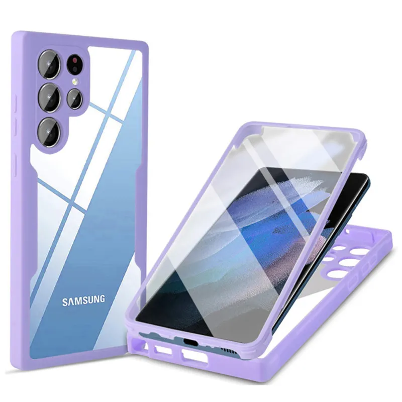 360 Full Body Protection Case For Samsung Galaxy S22 Ultra S21FE S23 Plus A13 A32 A52 A72 A53 A73 Front Screen Shockproof Cover