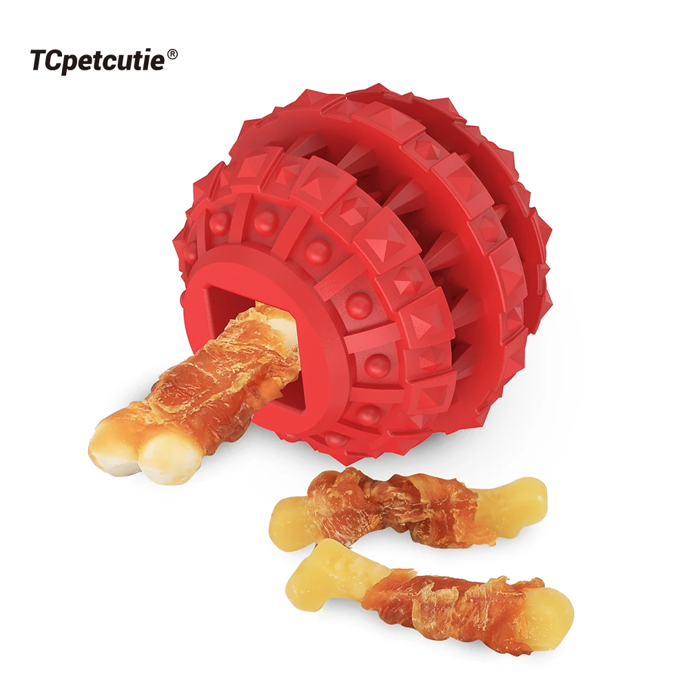 Custom Teeth Cleaning Durable Natural Rubber Pet Chew Ball Treat Food Dog Toy