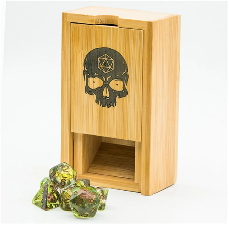 Udixi custom logo dnd bamboo wood dice tower and tray