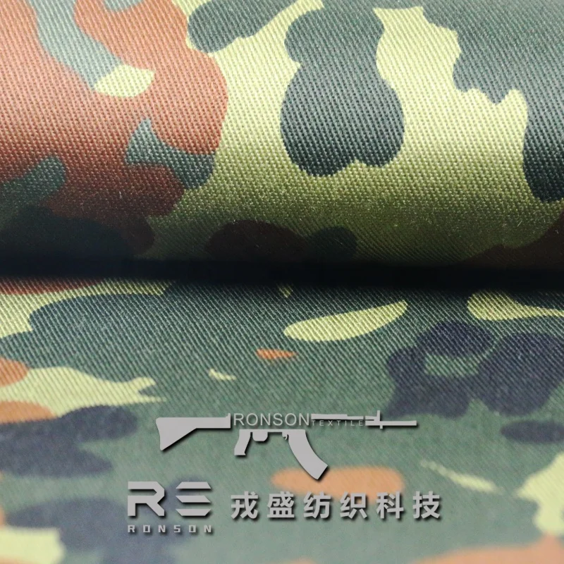 TC 65/35 Flecktarn крапчатая 65% Полиэстеровая 35% хлопковая тактическая камуфляжная рабочая одежда ткань