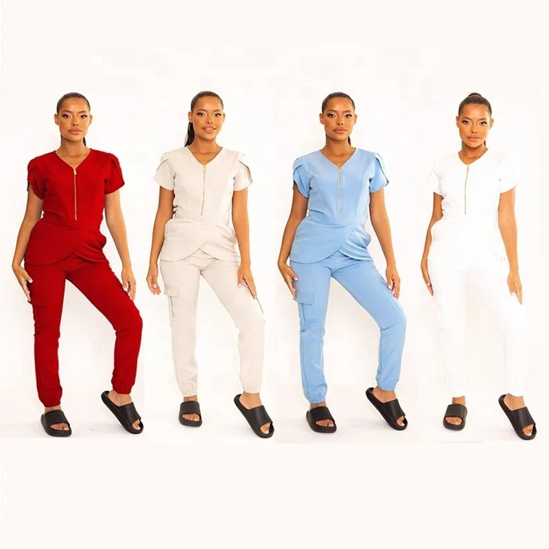 2024 Classic Jogger Scrubbing Stretch Scrubs Medical Uniforms Women Medical Scrub Hospital Nurses Dress Uniform
