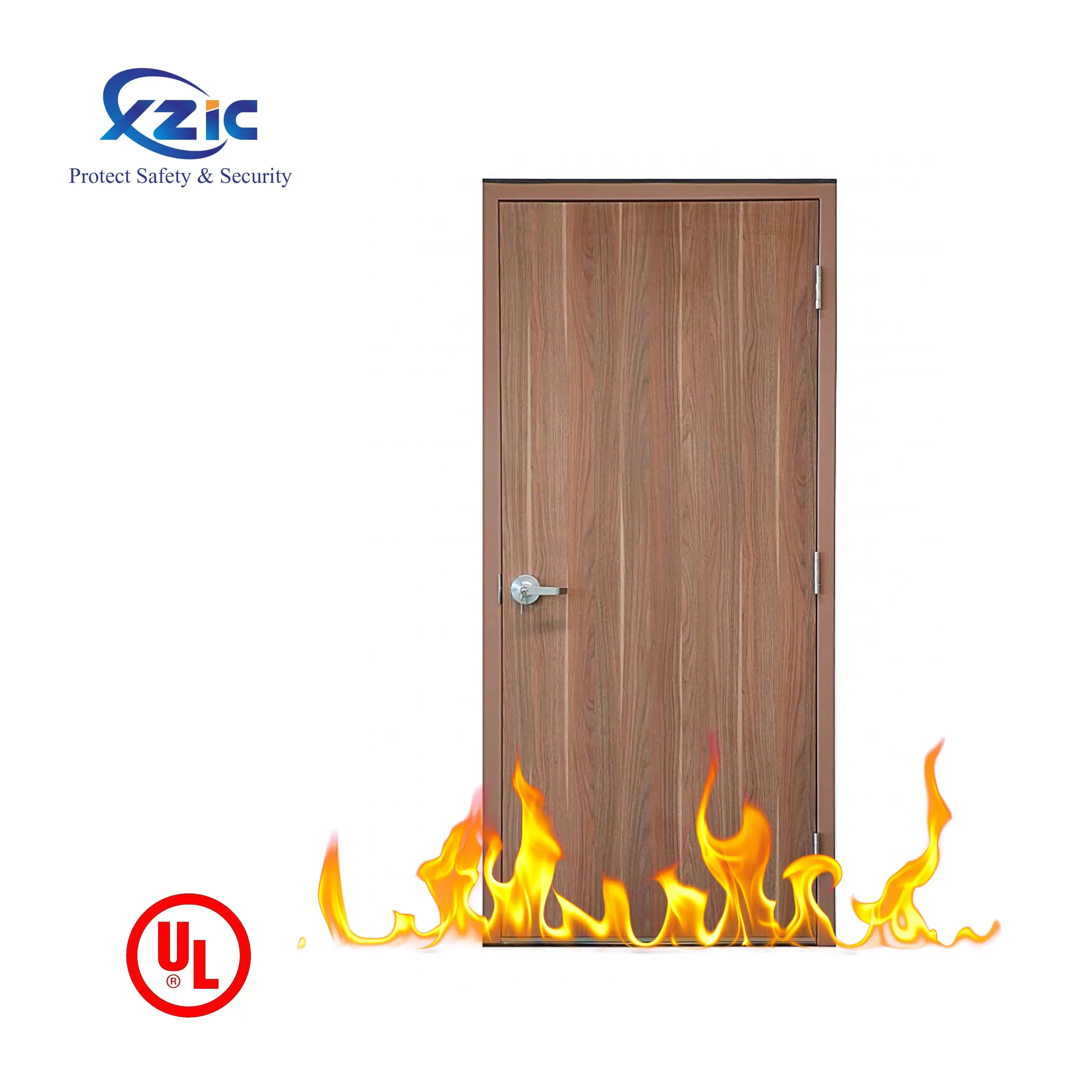 ul listed 20 minutes natural veneer finished solid core flush wooden fire rated door