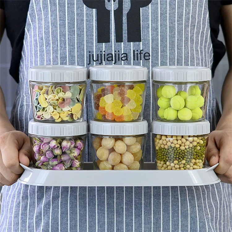 Glass Storage Bottles Jars Food Storage Tank Container Airtight Mini Food Candy Glass Jars