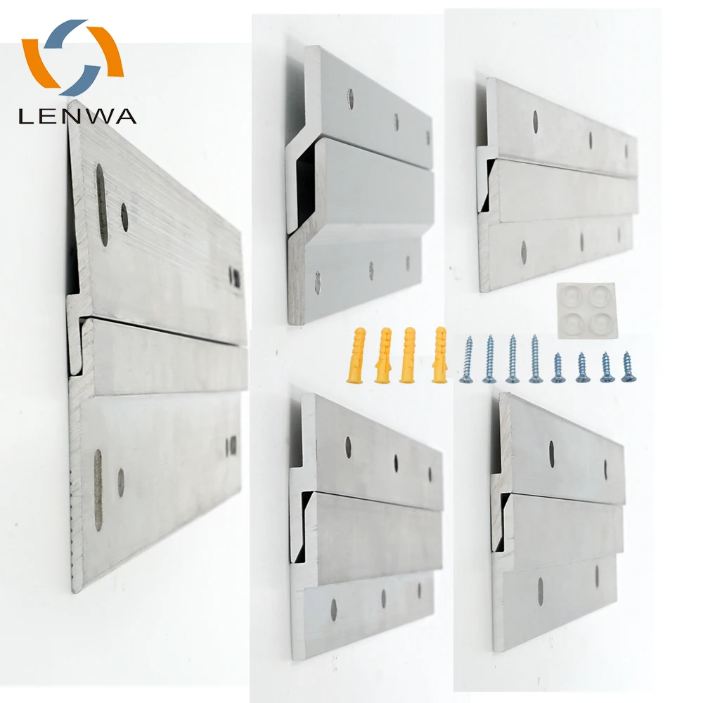 LENWA ALUMINIUM Lowes Large 500 lbs Heavy Duty Wall Mounting System Ideas Pre-Packaged Kit Profile French Cleat for Shelf
