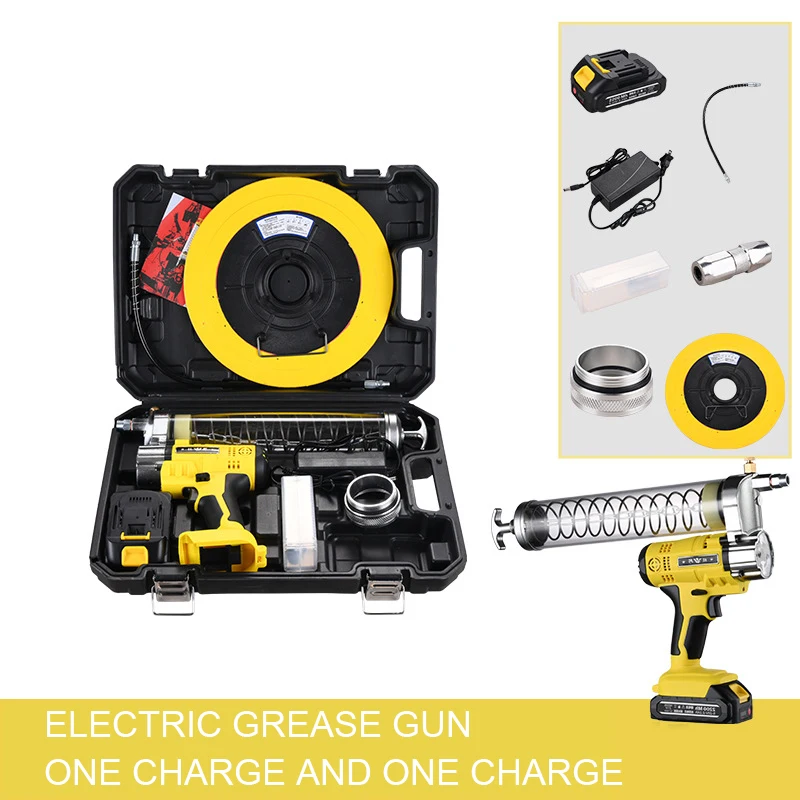 21V Electric grease pump Electric cordless grease gun with LED light High pressure excavator grease gun