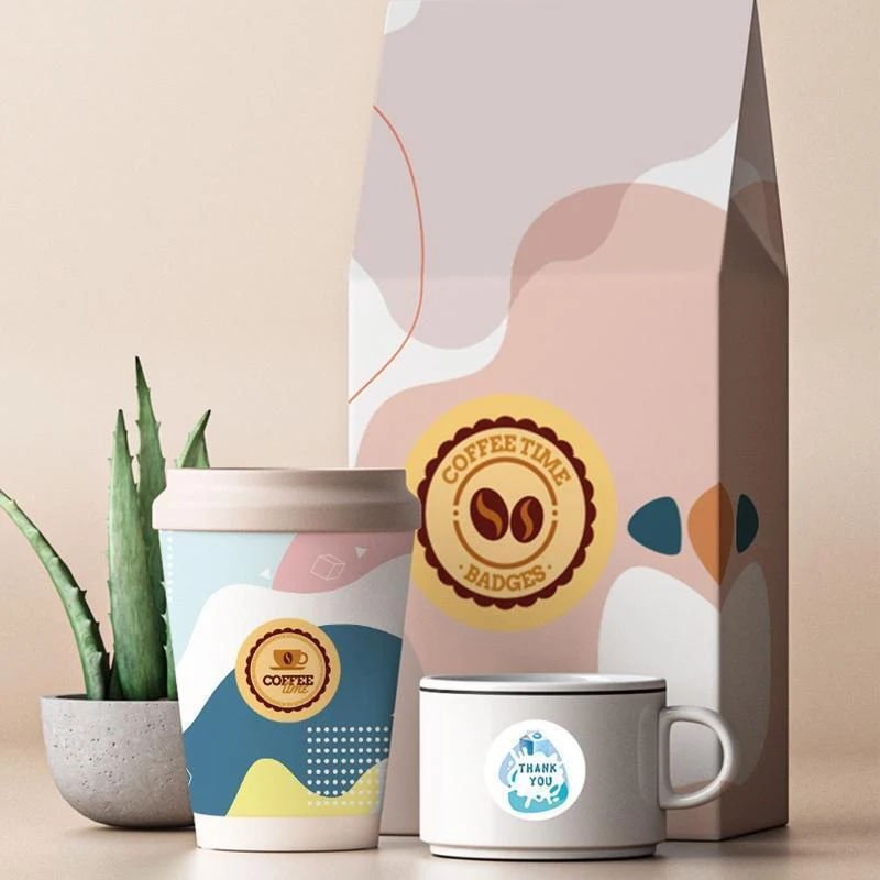Factory custom printing paper sticker label for coffee cup