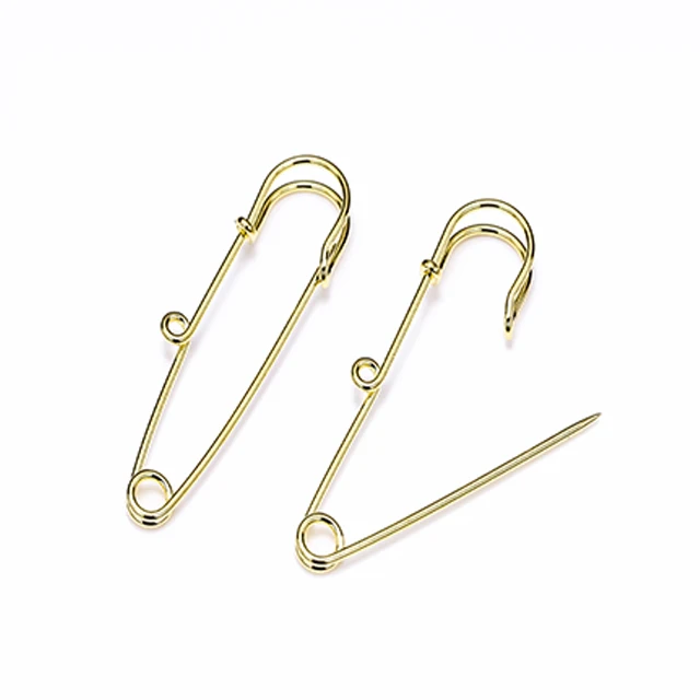 2 Inch Platinum Color Mini Iron Looped channel Kilt Brooch Pin Set