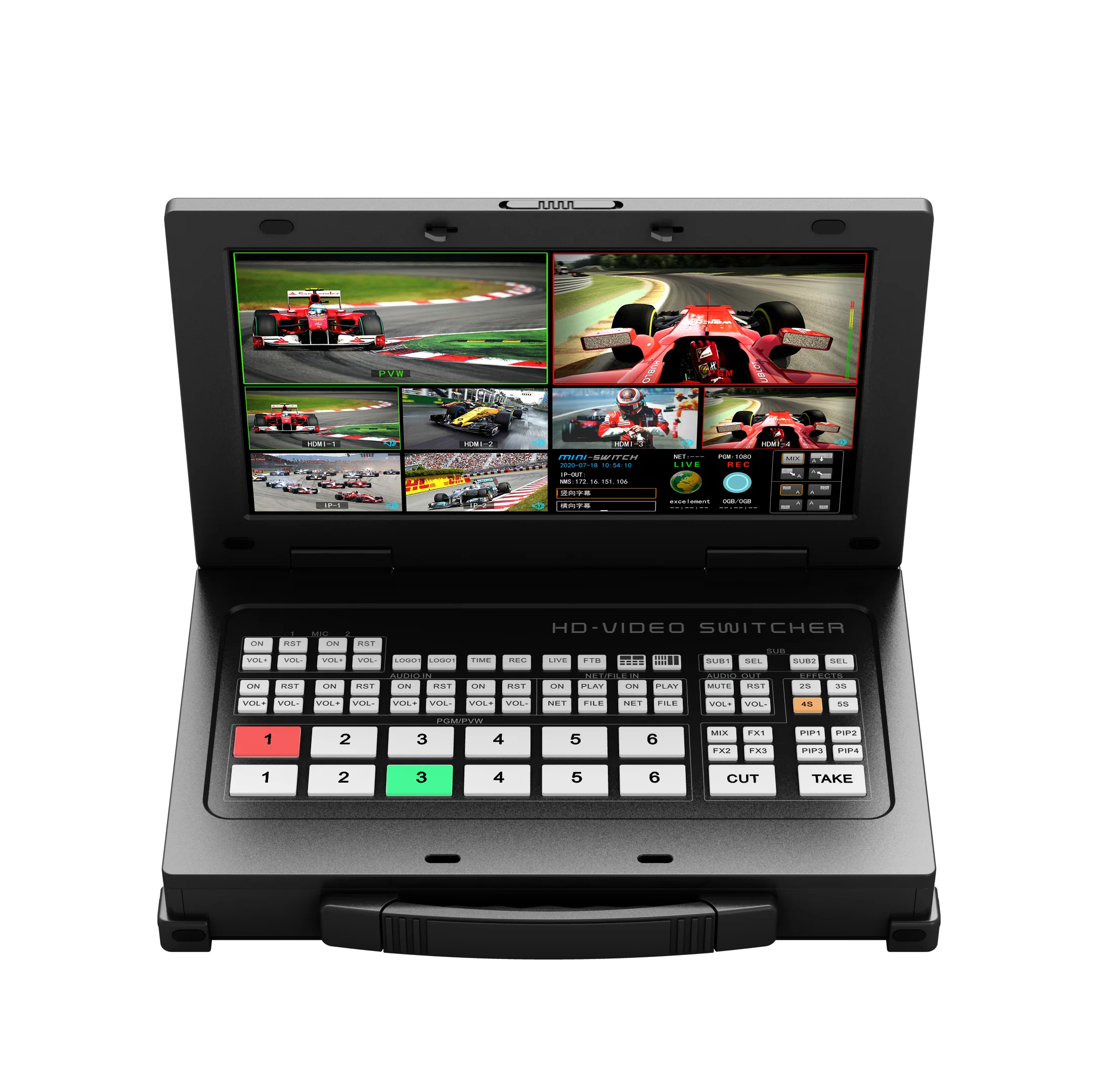 Multiview 1080P60fps 4 Platforms Same Time Live Streaming Chroma Key 4*H-DMI Video