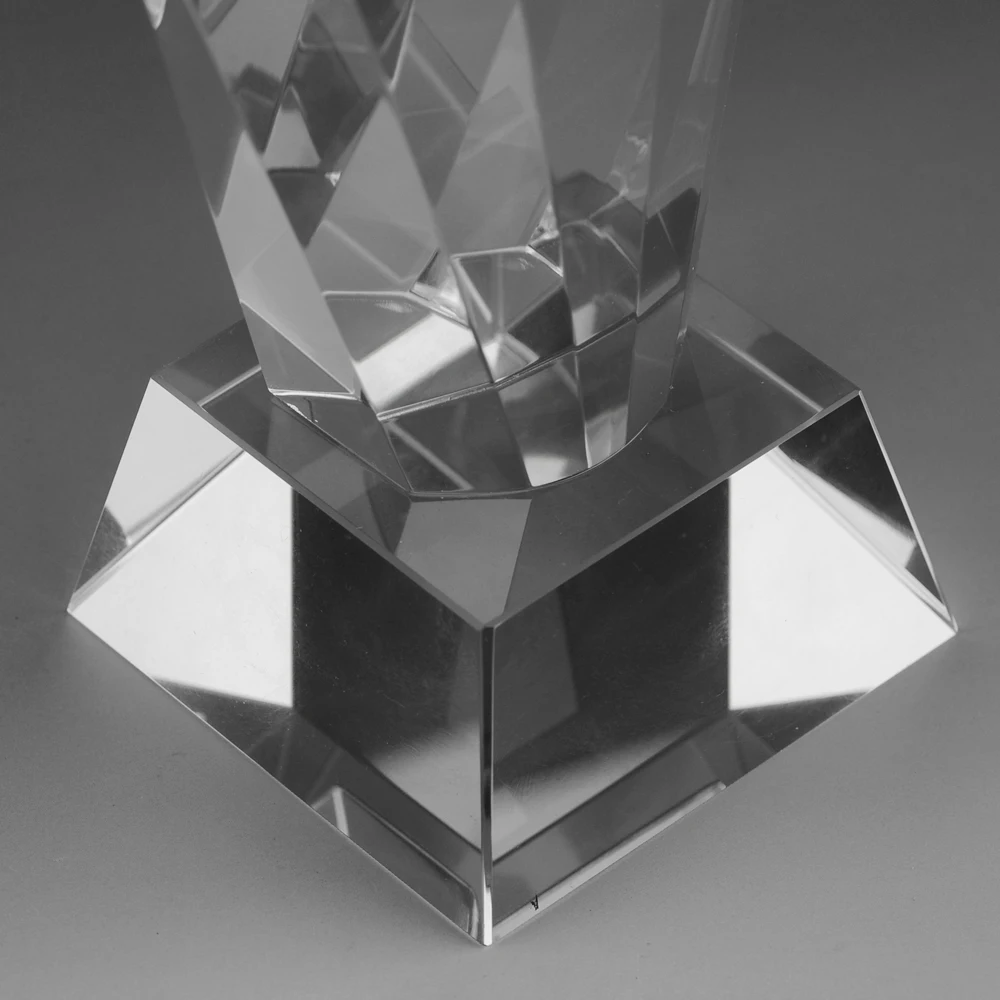 
Crystal trophy for Business awards shell shape sports glass trophy free custom logo 