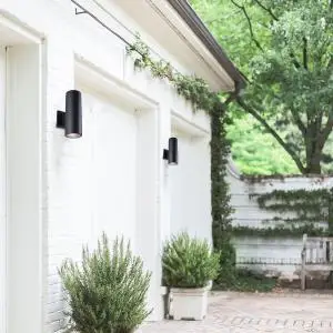 Cylinder Up Down Wall Light Modern Outdoor Wall Sconce Matte Black Aluminum Waterproof Porch Light Exterior Fixtures Wall Mount