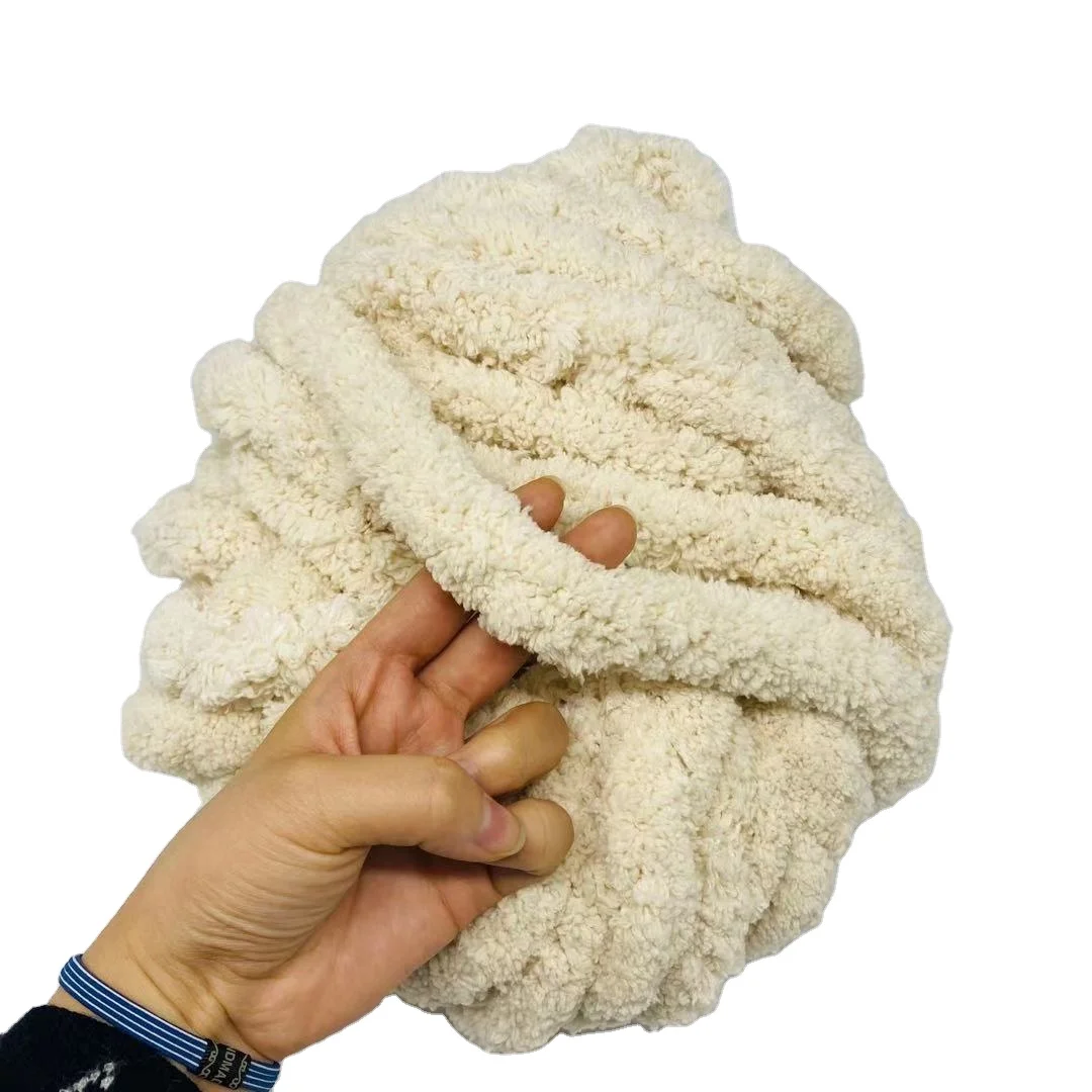 
3cm Diameter Factory Price Chunky Chenille Yarn for Carpet Giant Velvet Jumbo Chenille Carpet Yarn 
