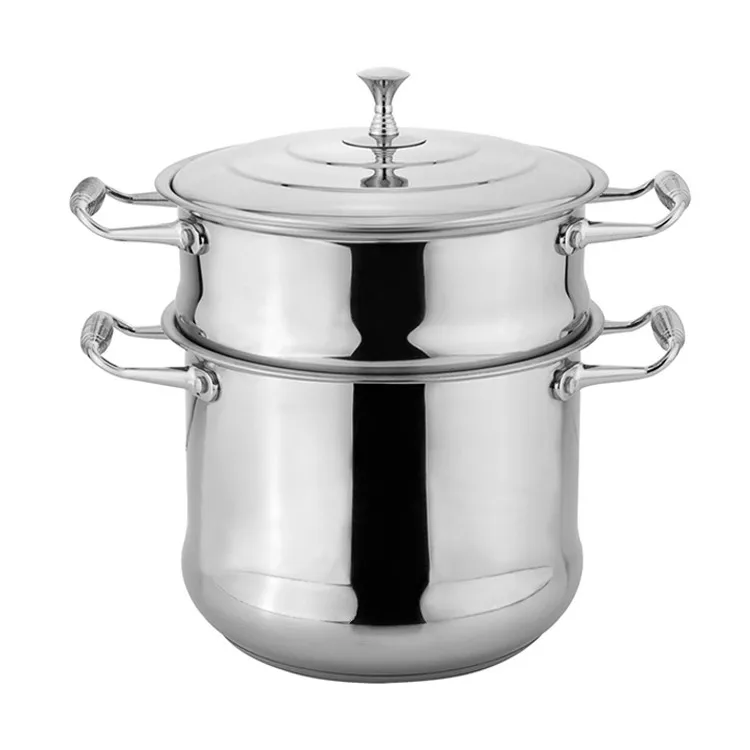 Large Capacity Stainless Steel Cookware Set Bakelite Handle Modern Induction Compatible Food Warmer Steamer Couscous Pot New