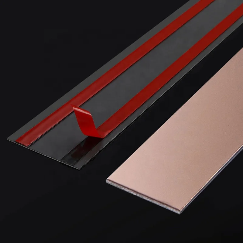 Stainless Steel Self Adhesive Band Ceramic Tile Gap Edge Corner Flat Strips Self Adhesive Decorative Flat Strip For Ceiling Tile