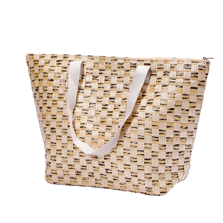 New Arrival Succinctly Designed Knitted Foldable Large Beach Bag Woman With Cotton Ropes