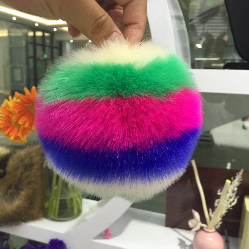Latest New Design customed faux hat bulk 4 inches pom poms 10cm artificial fur pompoms ball