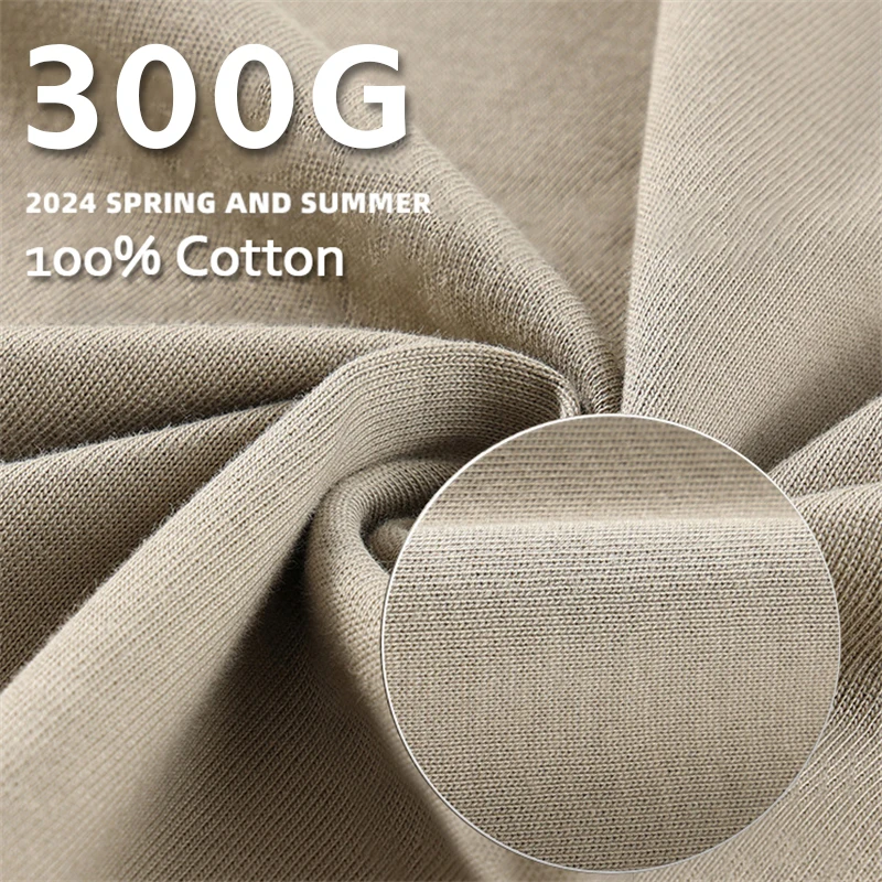 Boxy Hip Hop 300 gsm Drop Shoulder Graphic Heavyweight Tshirts Luxury Blank 100% Cotton Custom Streetwear Oversized Men T-shirts