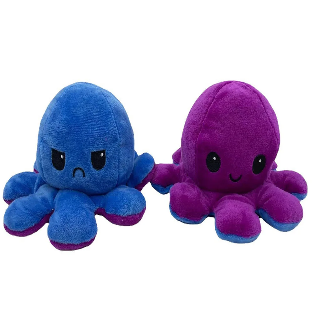 Custom Soft Animal Flip Plush Toy Stuffed Animals Toys Cute Plush Cartoon Doll Octopus Flip Reversible Octopus Plush Bed Pillows