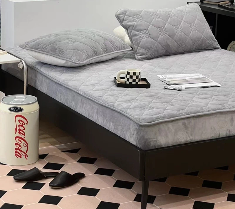 Бархатный Чехол на матрас Королевский размер покрывала кровать набор