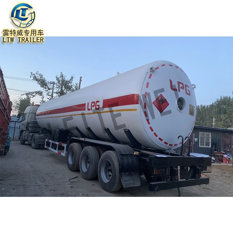 3 axle used Lpg Tanker 25000 kgs new Lpg Tanker Trailer Truck 36 liters Lpg Gas Tank semi Trailer for sale
