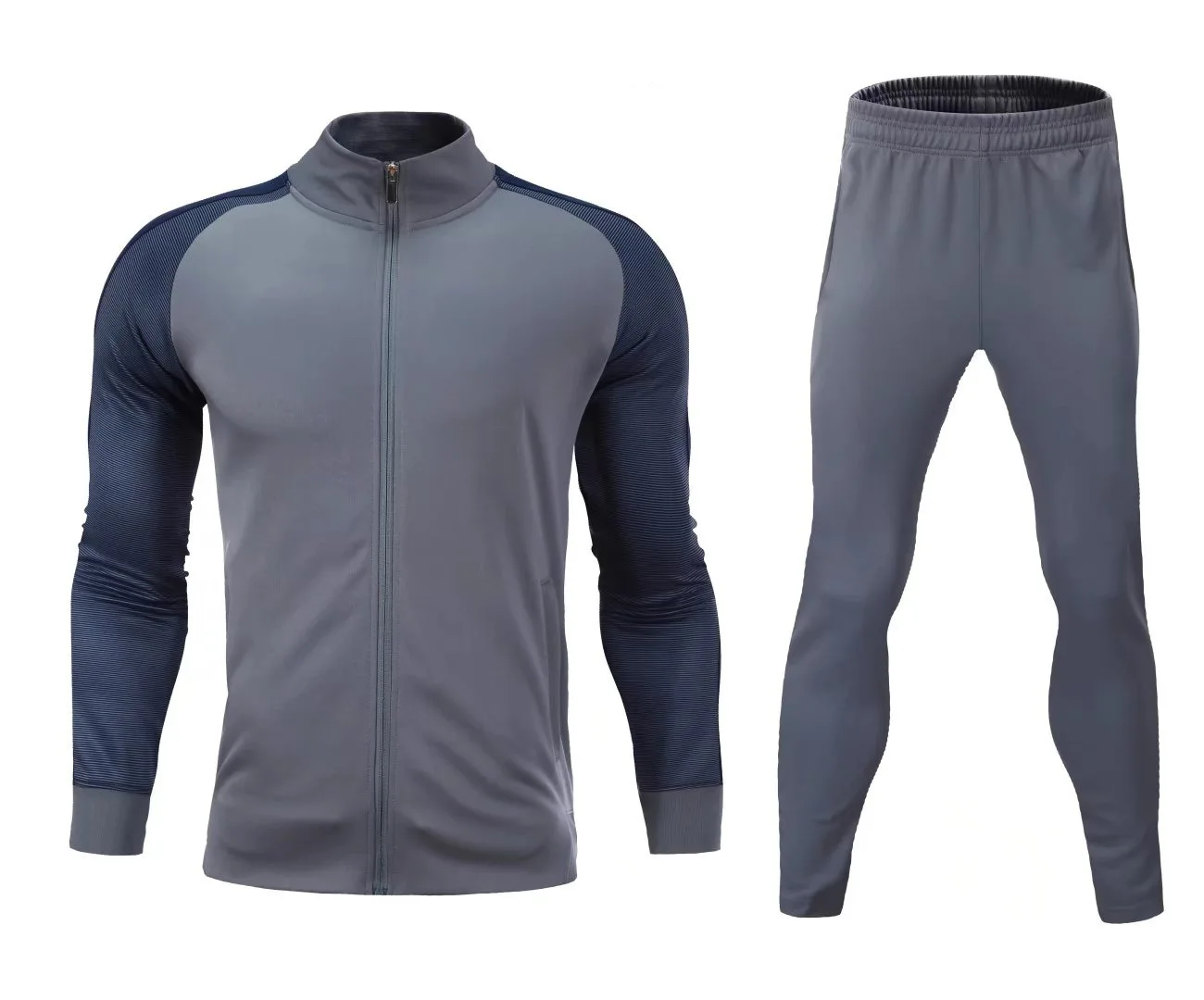 Custom Logo Full Zip Up Sweatsuit Kids Sportswear Two Pieces Training Suit Hot Sale Jogger Tracksuit For Men