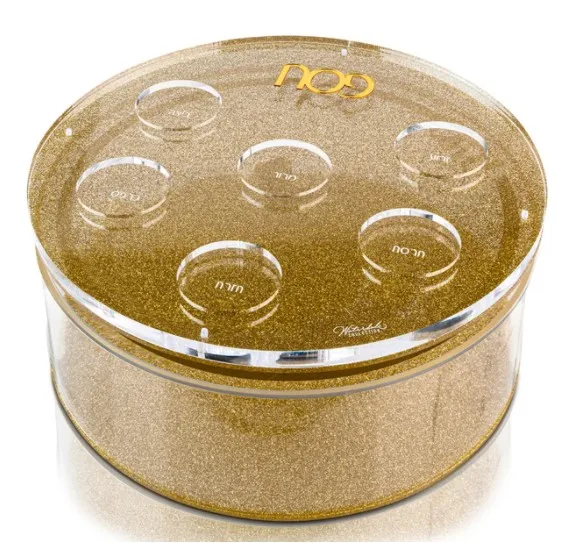 Оптовая продажа с фабрики Lucite Matzah Box - U блестящей золотой и серебряной