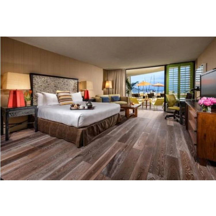 Professional Custom Solid Wood Veneer Commercial Hotel Bed For 4 Star Standard Hotel Room Furniture