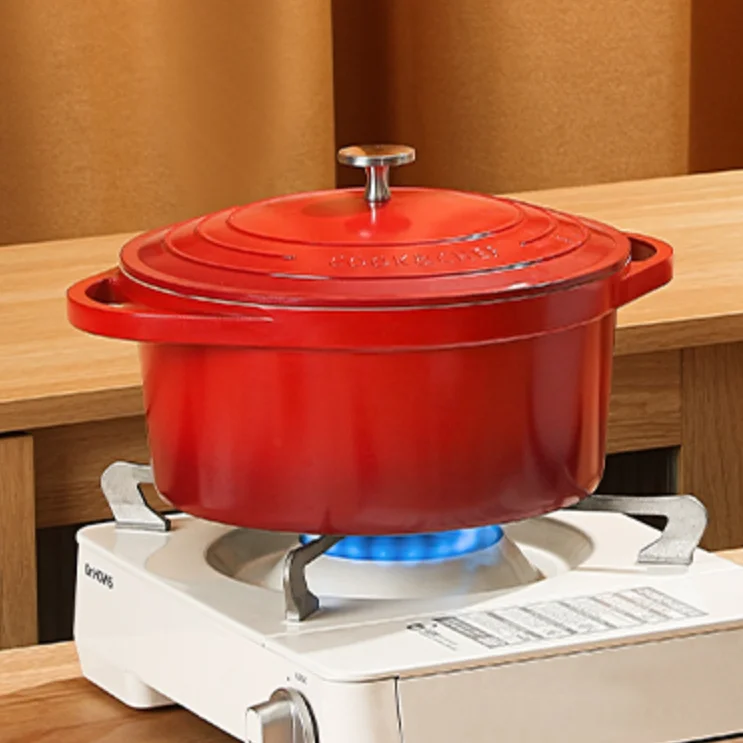 20-32cm Double Ears Nonstick Enameled Cast Aluminum Dutch Ovens with die-casting aluminum lid
