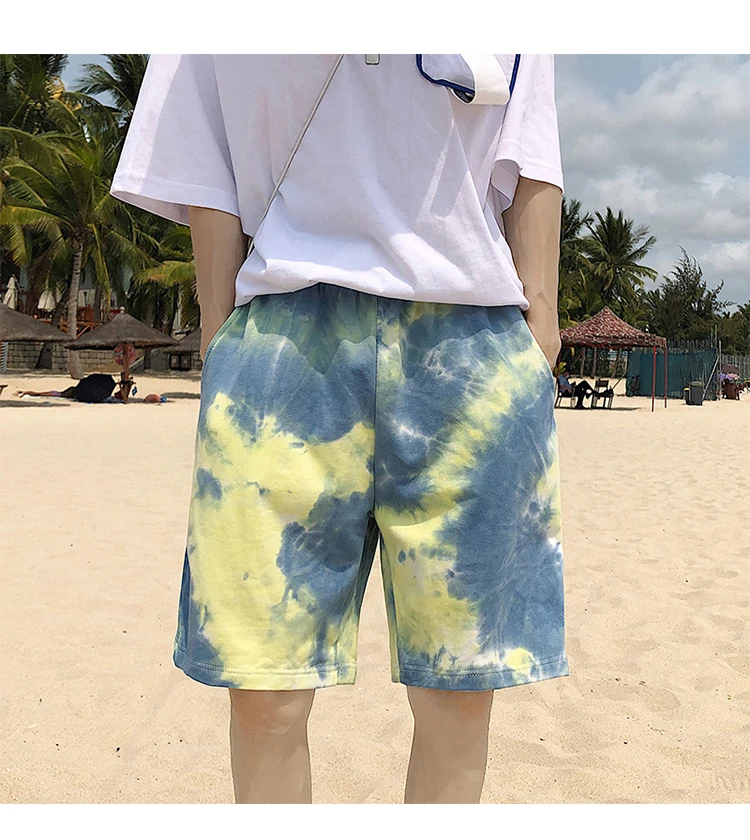 
Ready To Shipping Casual Cotton Shorts Tie Dye Shorts For Men 