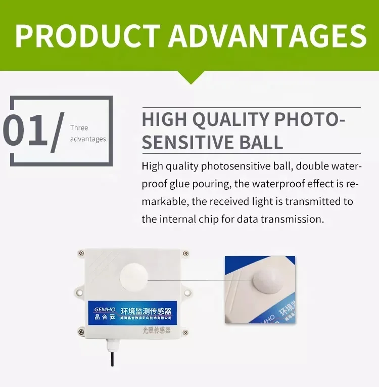 Latest High Quality plastic PVC PE Probe motion sensor light illumination sensor with RS485 modbus