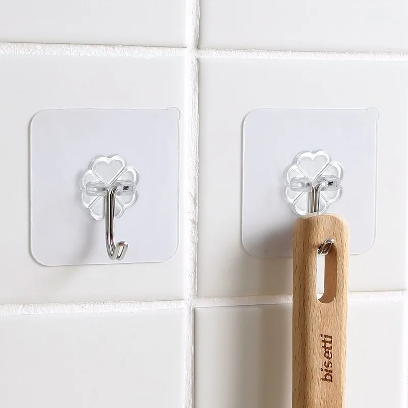 multifunctional adhesive mini wall hooks strong non-marking transparent punch-free coat toilet strong wall adhesive hanging hook