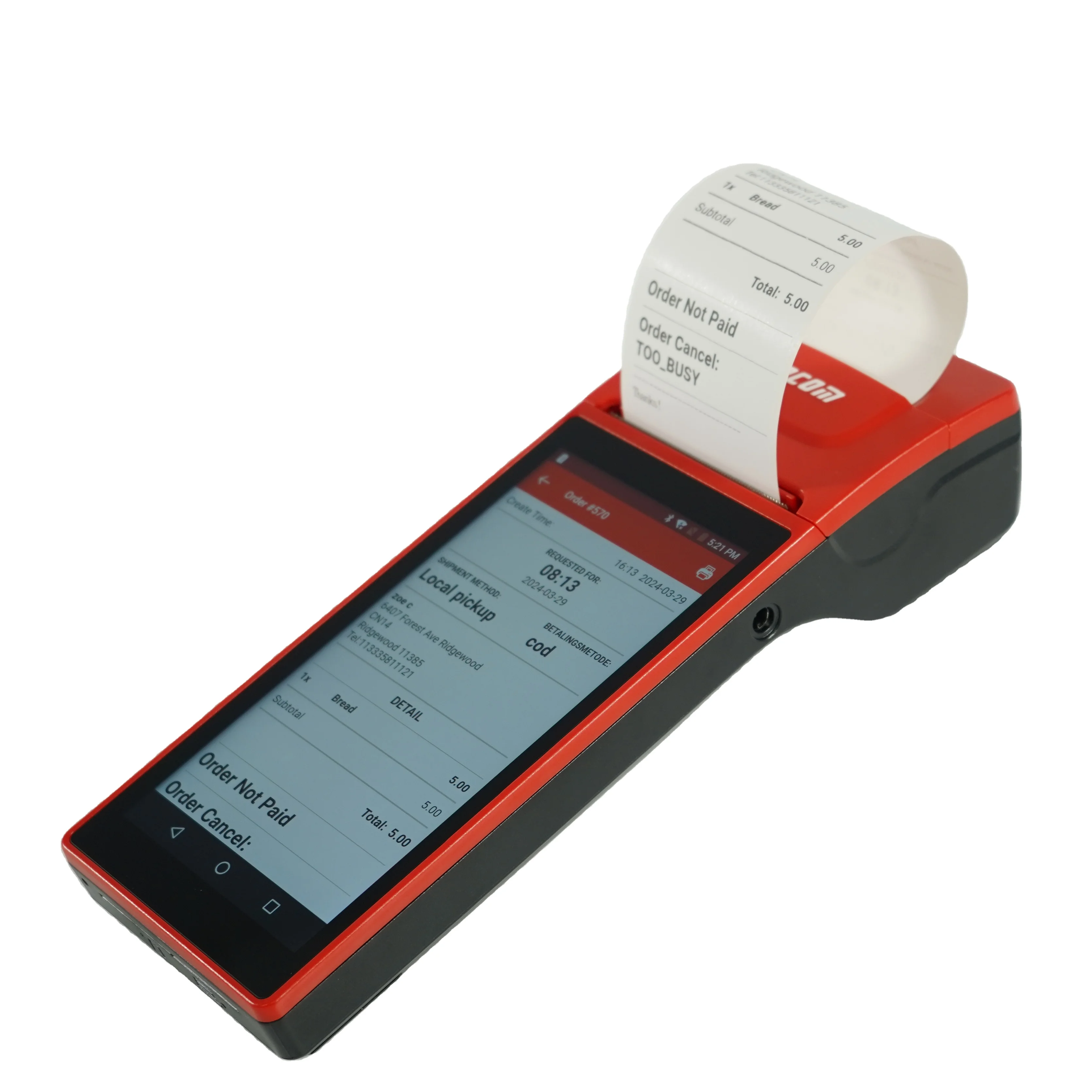 GOODCOM WIFI 4G Food Delivery Android POS Terminal Printer with Order Management APP