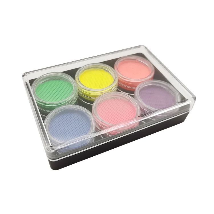 6 Color 18g UV Pastel dry Cosmetic Eye Make Up neon water activated eyeliner palette