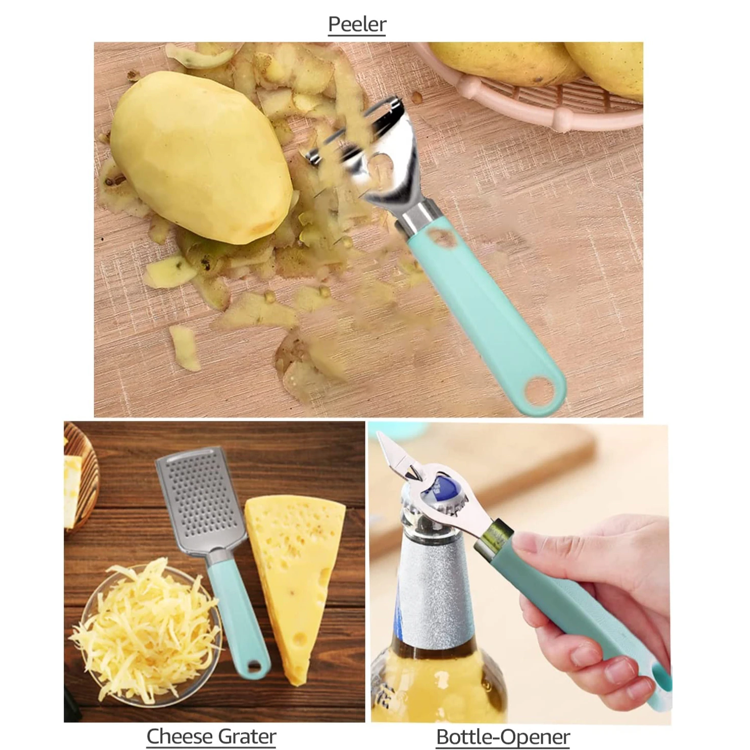 Оригинальная фабричная Овощечистка из нержавеющей стали терка для сыра Противоскользящий пресс для чеснока для кухни набор консервных ножей