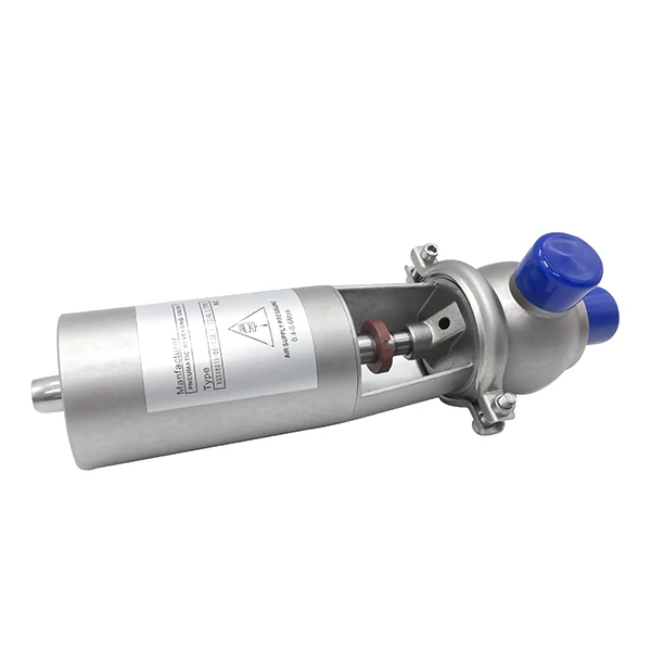 Hygienic food grade Sanitary stainless steel 304 316L Stop Pneumatic two way weld Reversing Divert Seat Valve supplier
