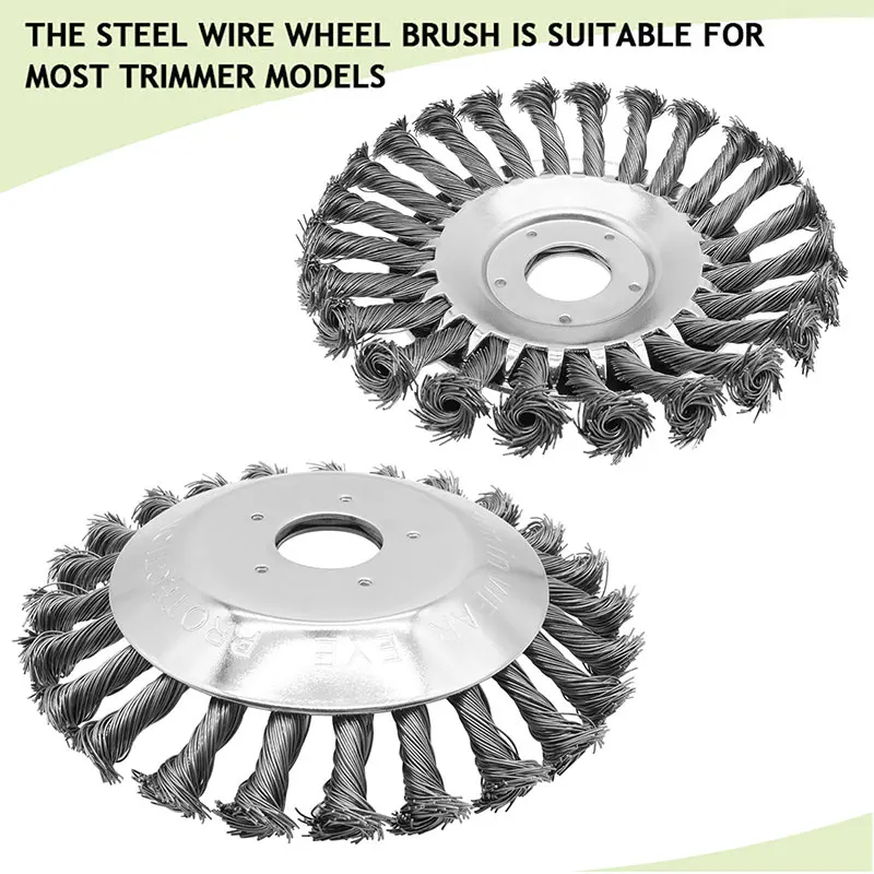 Grass Trimmer Head Steel Wheel Garden Weed Brush Brushcutter Trimmer 6 Inch 8 inch Weed Brush For Garden Lawn Mover Power Tool