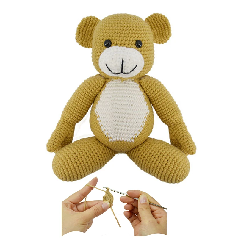 Istudio 2022 New Design Cute  Diy Plush Toys Crochet Teddy Bear Handmade Crochet Doll