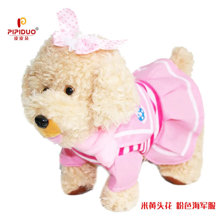 Animal Stuffed Plush Toys Simulation Electric Dog With Dressing Sweaters Navy Uniforms