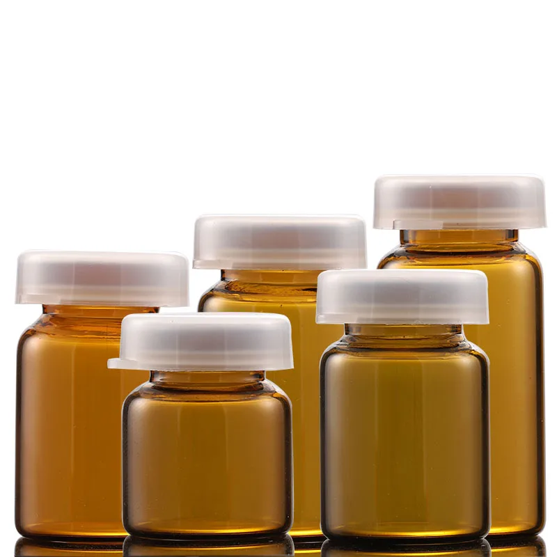 Hot Sale Amber Injection Vial 3CC Medicine Glass Bottle With Clear White Cap