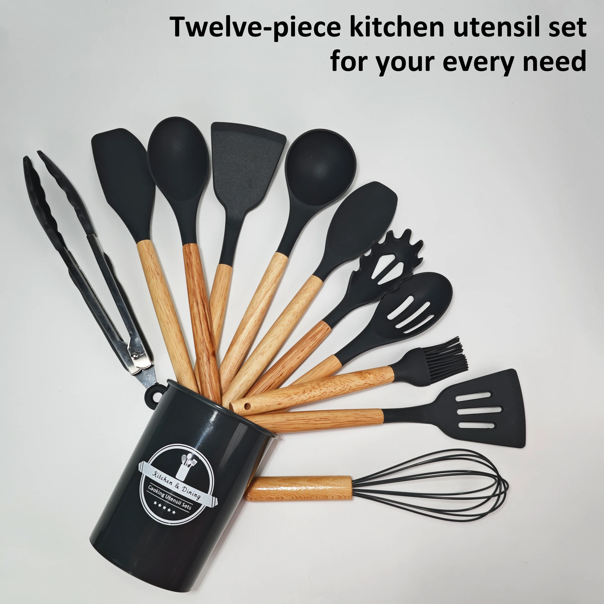 Direct wholesale kitchen tools silicone kitchen accessories cooking tool set customized LOGO minimum order 3000