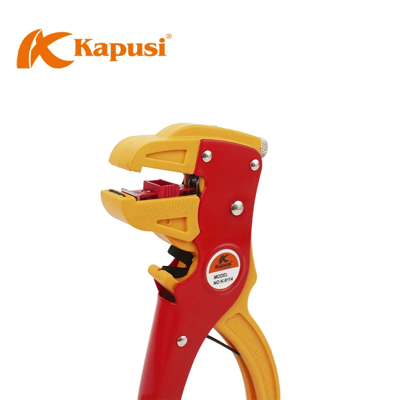 KAPUSI K-9114 Mini Multifunctional Crimp Pliers Automatic Trumpet Wire Stripper Duckbill Bend Nose Bolt DIY OEM Cutting