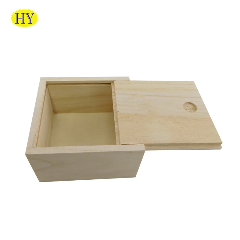 
Cheap Unfinished Wood Box with Sliding Lid for Packaging Wholesale 