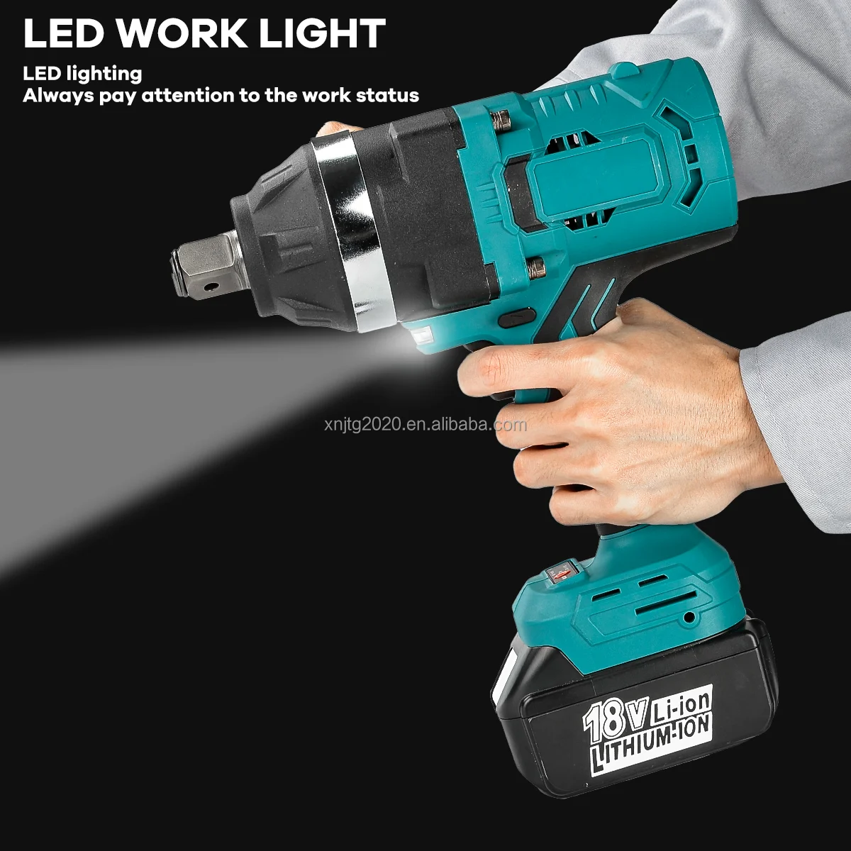 1600NM Electric Impact Gun 20V Powerful Bruseless Motor With Max Torque Cordless Impact Wrench For Tires Power Wrench